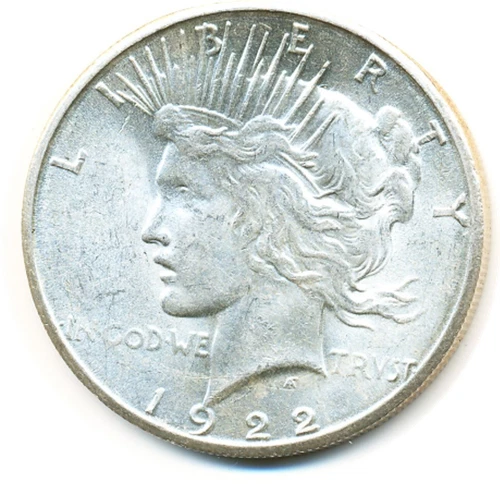 US Coin  1922 S       peace Dollar GEM BU  MM appears doubled..........C-10207