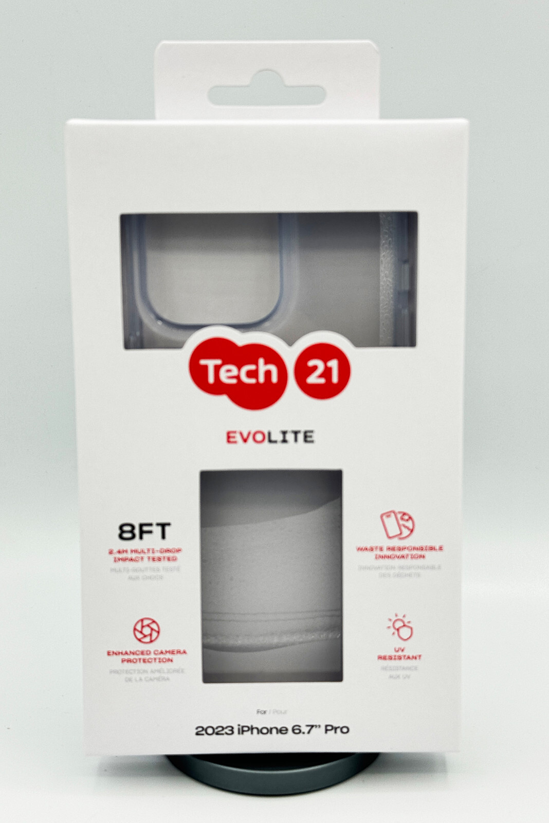 Tech21 EvoLite case for iPhone 15 Pro Max - Impact Protection Case - Clear