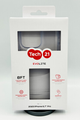 Tech21 EvoLite Hülle für iPhone 15 Pro Max - Aufprallschutz Case - Klar
