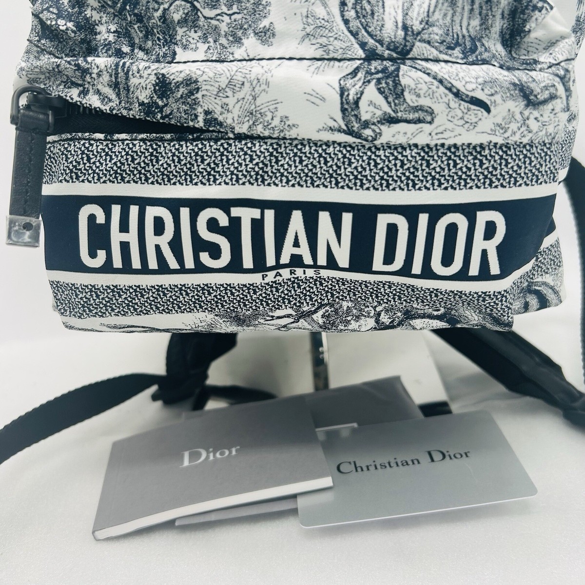 DIOR/ChristianDior Dior Travel Small Backpack M6108SNTJ_M808 White Navy Nylon Christian Dior Small Backpack Rucksack/Daypack Toile de Jouy  main image 4