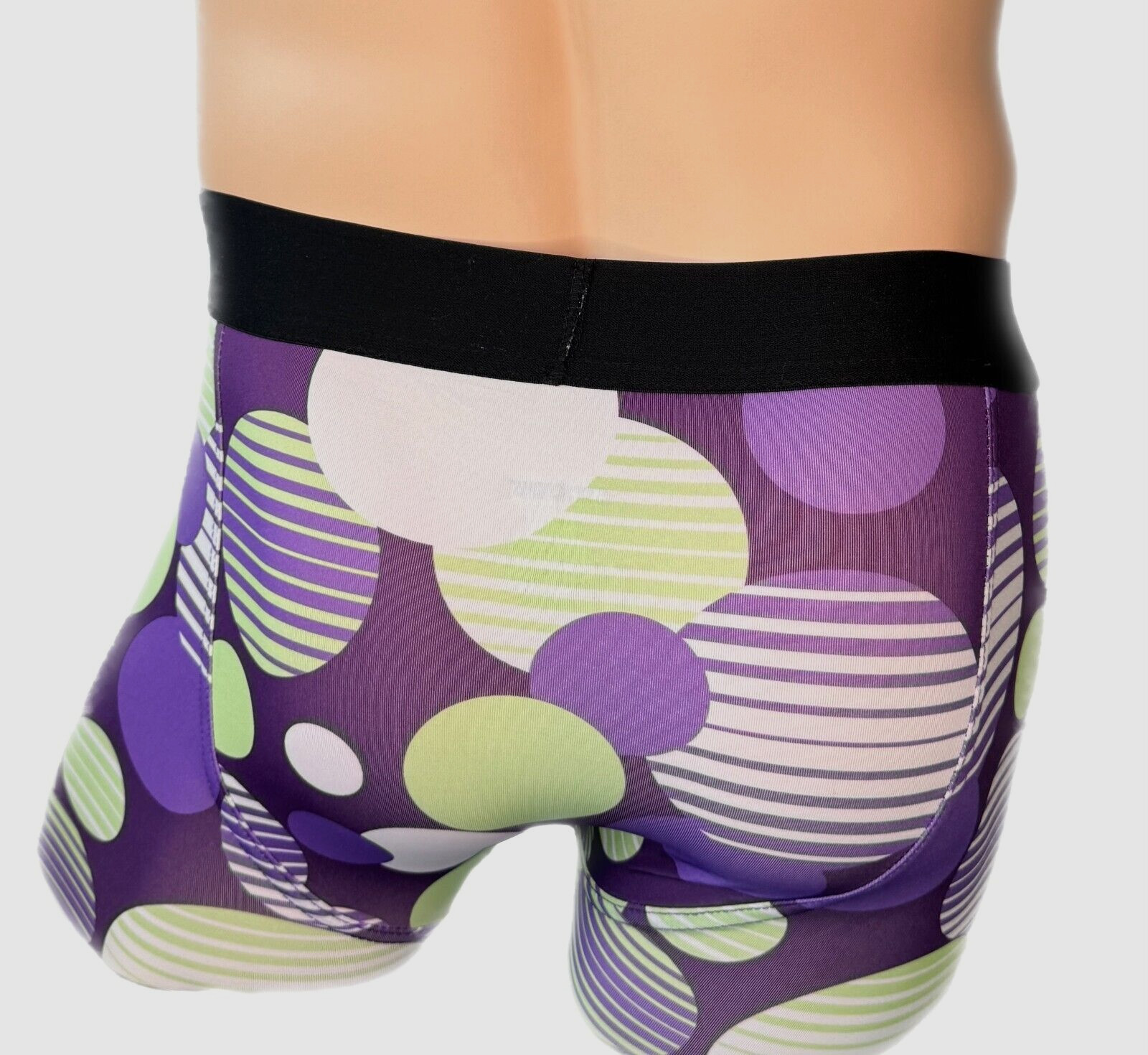 Stacy Adams Men's  Circle Print  Boxer Brief Size M Underwear purple white green image 3