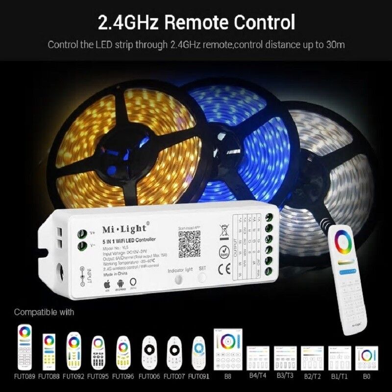 Mi-Light YL5 5in1 WIFI WLAN LED Controller Amazon Voice RGB RGBW RGBCCT RF 2.4G