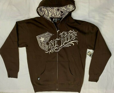 FAMOUS STARS & STRAPS MENS HOODIE ZIPPER FOR LIFE BROWN | eBay