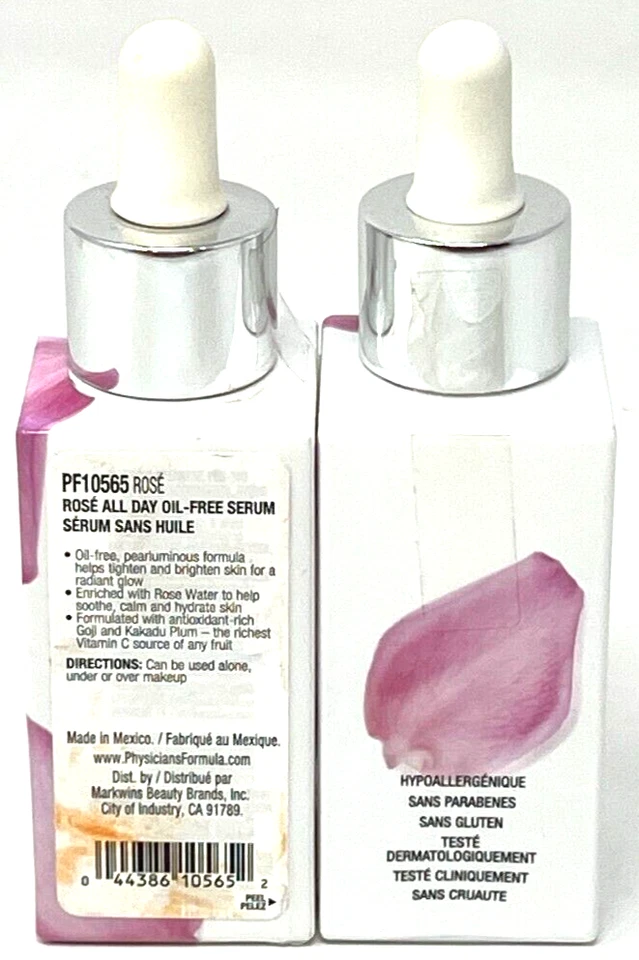(2) Physicians Formula Rose All Day Oil-Free Serum Sealed 1 fl oz Each PF10565 - Image 3 of 3