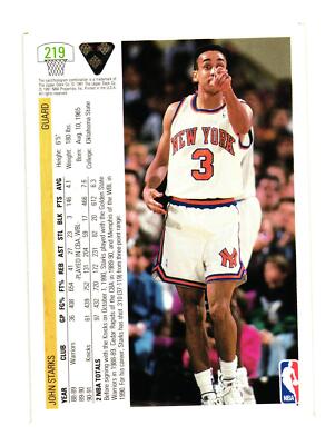 1991-92 Upper Deck #219b John Starks New York Knicks