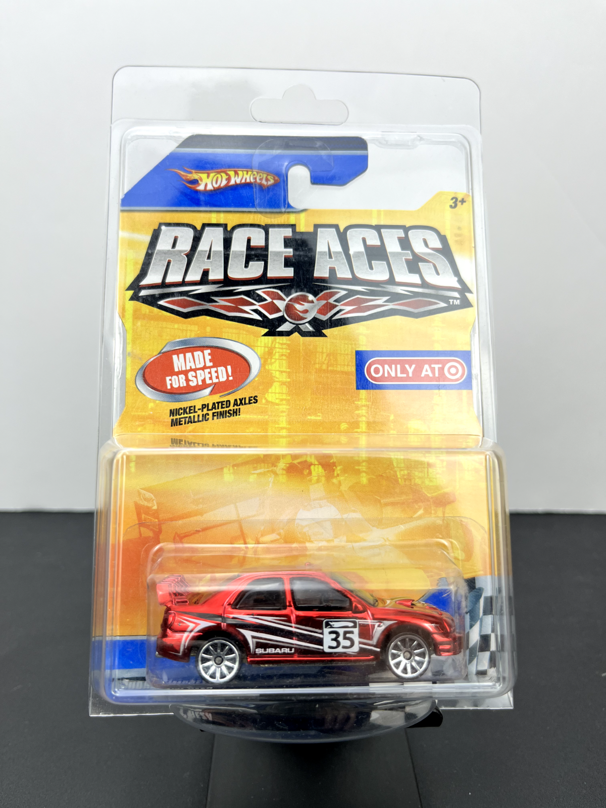 Hot Wheels 2008 Target Exclusive Race Aces Subaru Impreza in Metallic Red Very Rare Collectible Toy Car