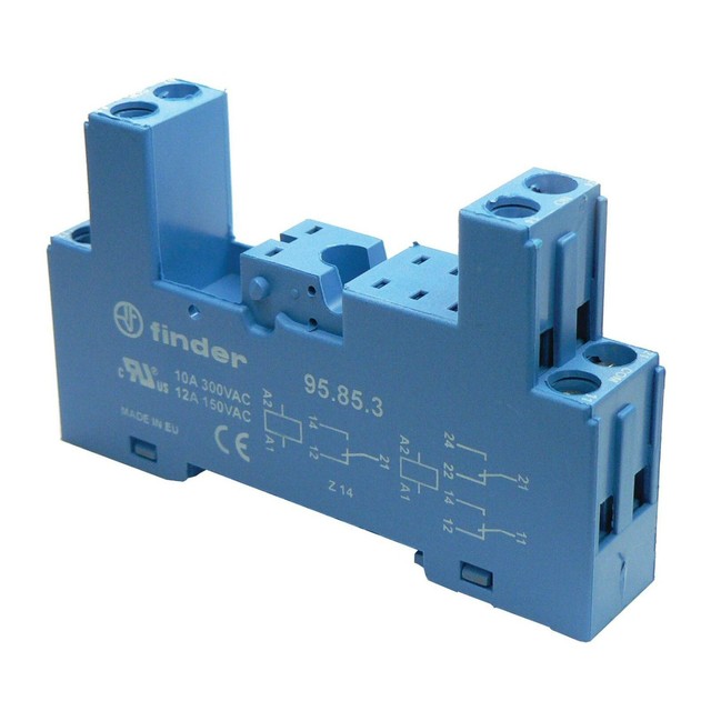 Finder 95.85.3 Relay Socket 250V 10A With 40.52 Relays (5 pieces ) for ...