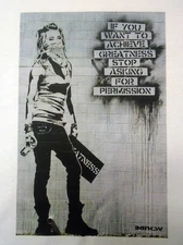 BANKSY T-SHIRT_"Achieve Greatness"_grafitti art_MENS/LADIES TOP QUALITY_FREE P&P