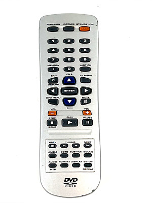 DVD Video Remote Control Silver Unbranded Tested Working OEM - Just Under 6 