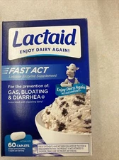 Lactaid Fast Act Lactose Intolerance Relief Pills, 60 single-dose pouches