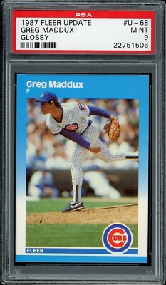 1987 Fleer Update Glossy Baseball #U-68 Greg Maddux PSA 9 | eBay