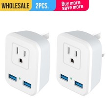 2-Pack US to UK Travel Adapter, 2 USB Type G Travel Adaptor for London, Edinburg