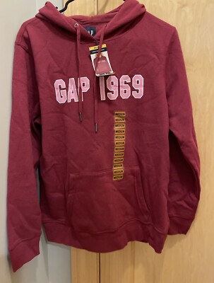 Gap Women's 1969 Logo Lightweight Fleece Pullover Hoodie W/ Kangaroo Pocket Med