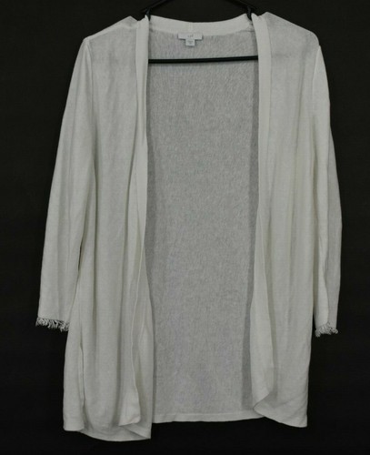 J Jill Womens Solid White Open Front 