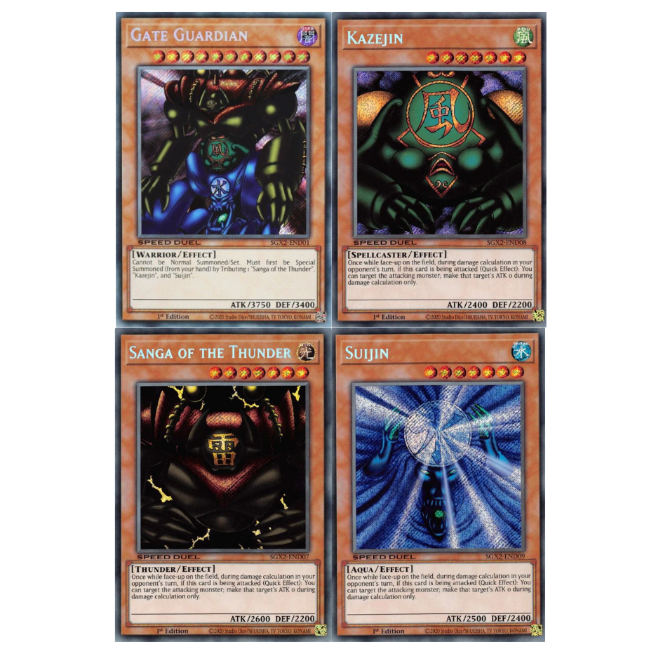 Gate Guardian, Kazejin, Suijin, Sanga (4 Cards) NM - Secret Rare