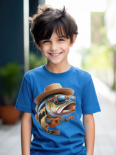 child's largemouth bass fishing t-shirt, kids angler gift . youths funny present