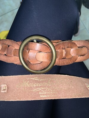 Abercrombie & Fitch Brown Leather Braided Belt RN75654 