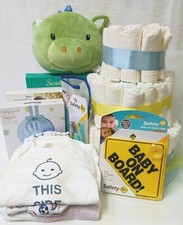 Newborn Diapers Bundle- Diapers , Swaddle, Toss, Tiny Ideas Handprint