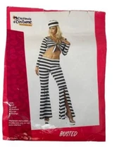 California Costume - Busted Adult Small Costume - Tie Top With Pants and Hat