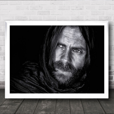 Mind's Eyes Mann Bart Gesicht Umhang Schleier dunkel Wandkunstdruck