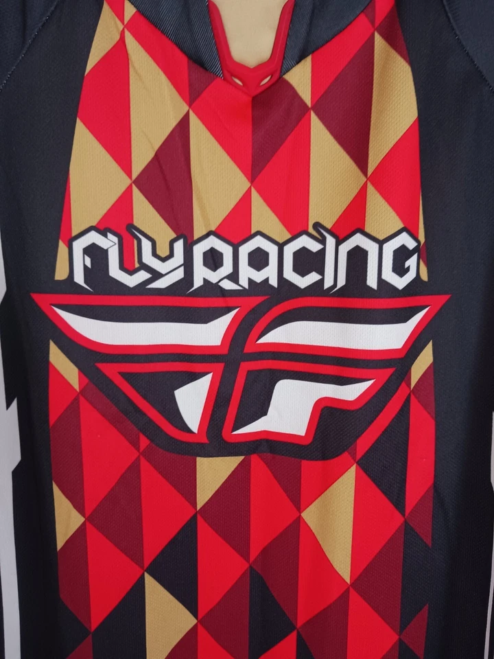 Camiseta Fly Racing Kinetic Masculina Pequena Branca Laranja Colorida Motocross ATV - Imagem 4 de 4