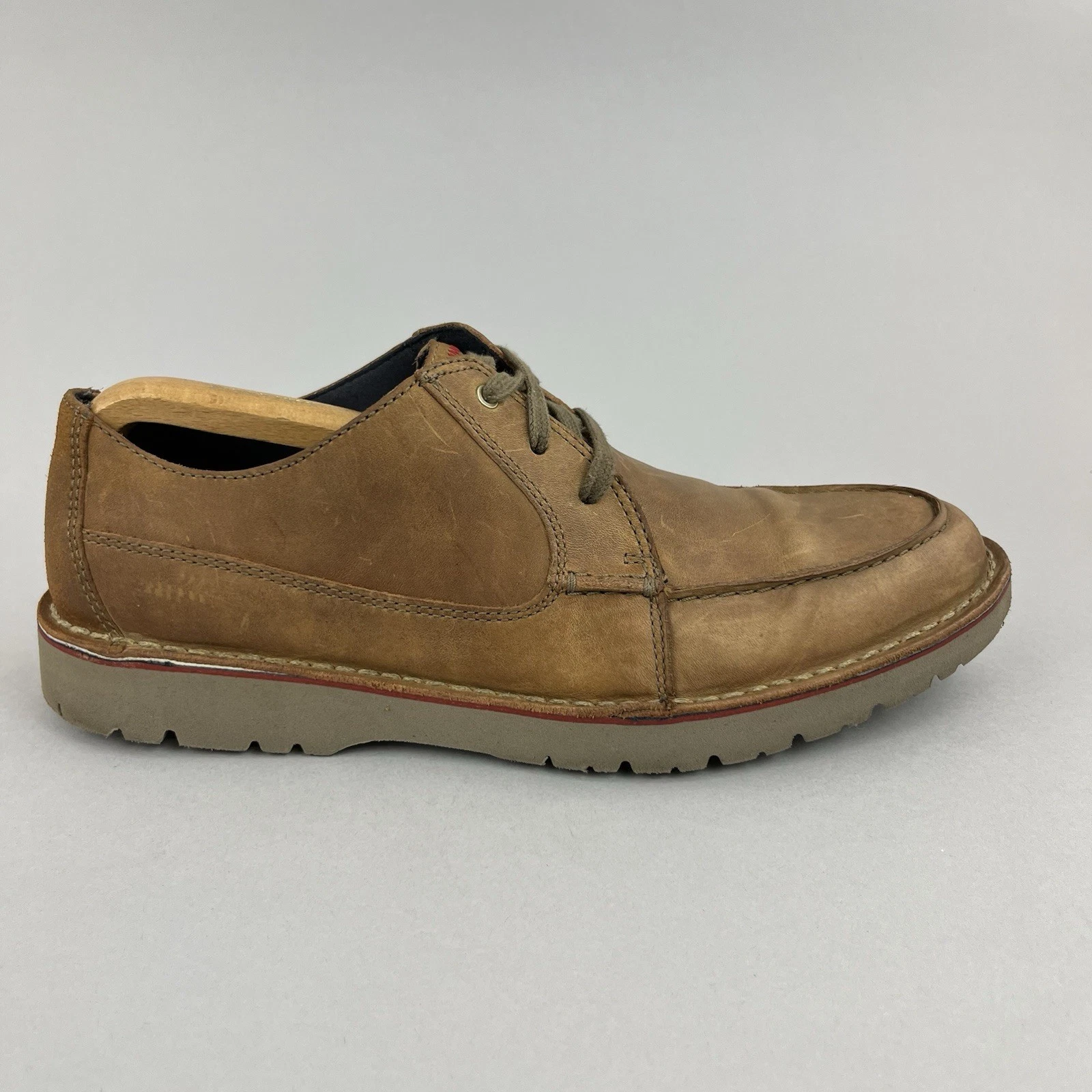 Scarpe Clarks Vargo Vibe marrone scuro stringate moc Oxford eleganti casual comode 43 UK9