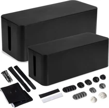 Cable Management Box 2 Pack Cord Organizer and Hider for Wires Power Strips