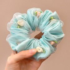 Sweet Korean Style Summer Accessories Mesh Hair Ties Floral Scrunchies