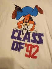 Disney Grad Nite Night 1992 Class of 92 L XL Shirt Goofy Adult Unisex Graduation