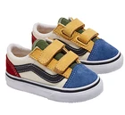 Vans Toddler Old Skool V Shoe, Colorblock Red/Blue, US Toddler 7