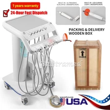 Portable Dental Mobile Delivery Unit Cart With Compressor Suction 4Hole 65L/min