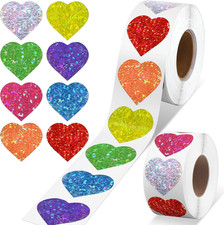 500 Pieces Glitter Heart Stickers Valentine'S Love Decorative Stickers Valentine