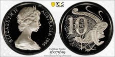1966 Ten 10 Cent Coin - PCGS PR68DCAM - Proof Graded Elizabeth II Slab