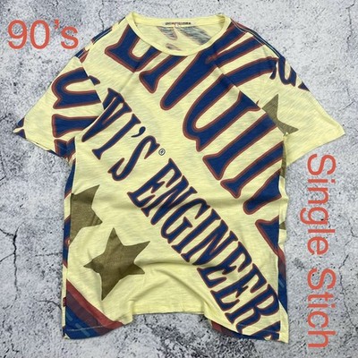 Vintage Levi s Engineered L 90s Single Stitch T-Shirt   Yellow/Gold Star Tee