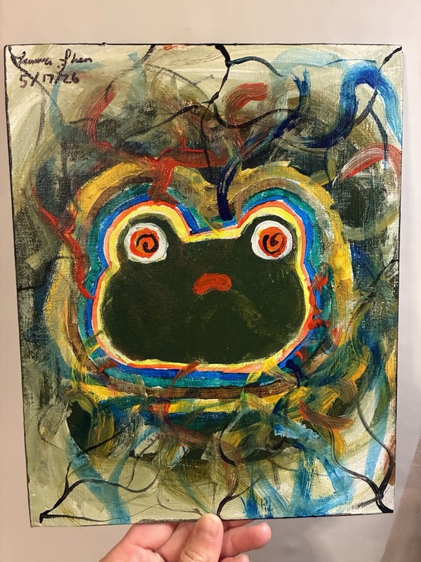 “Froggergasted” Original Hand-painted Abstract Art 8x10 Canvas Acrylic Painting