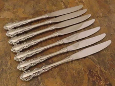 Oneida Shelley Cube Set of 7 Dinner Knives USA Stainless Flatware Lot B