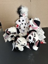 Disney Store Mini Bean Bags Cruella Jewel Lucky 101 Dalmatians Sound Lucky Plush