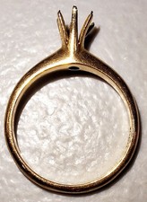 14KH Yellow Gold Semi-Mount Engagement Ring for ~4mm Round Solitaire, 1.74 Grams