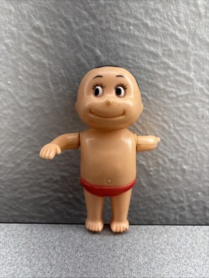 Vintage 1970s Wind-Up Bathtub Toy Boy Swimming Backstroke Works Well M2