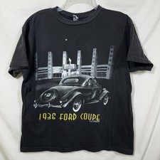Vtg 1936 Ford Coupe L T-Shirt USA Made Official Licensed Noir Service Station