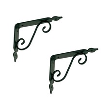 2 Pz Reggimensola In Ferro Battuto Cm 14 Nero Satinato Reggi Mensola In Stile An