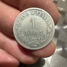 Moneta 1 Lira 1863 Vittorio Emanuele II Regno D'Italia Argento