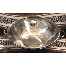 Wolfgang Puck Bistro Collection 14" Wok w/Glass Lid 18-10 Stainless Steel Rare!