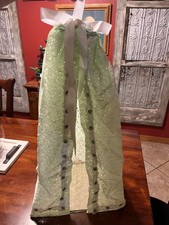 Vintage 1978 Handmade Diaper Holder Hanging Nursery Bag Green Lace Cloth Diaper