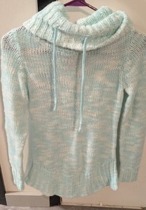 NO BOUNDARIES Women Knit Sweater Size Large (11/13) Light green & White Marled