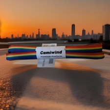   Gay Pride Rainbow Shoelaces  3/8 x 59 Inch Long  Shoe Laces  Rockabilly Punk