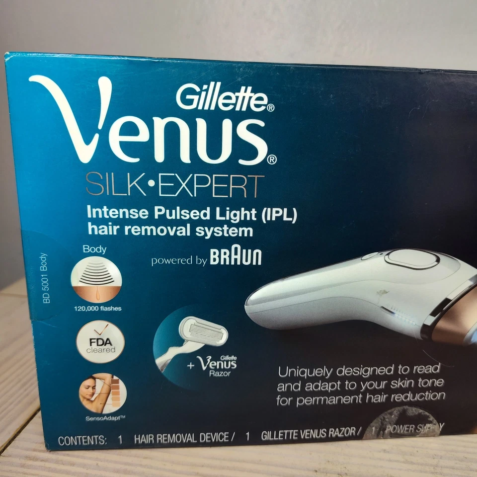 Nuevo sistema de depilación corporal láser Braun IPL Gillette Venus Silk 5 Expert 6029 Foto 2 de 4