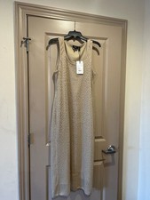 Theory Floral Lace Bleecker Cotton Dress in Warm Sand, Size M