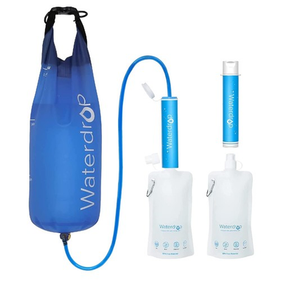 #ad Waterdrop Gravity Water Filter Straw Camping Water Filtration System Pack of 2 $46.99