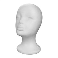 Polystyrene Foam Head Dummy Mannequin Female Model For Hat, Hair Wigs Display